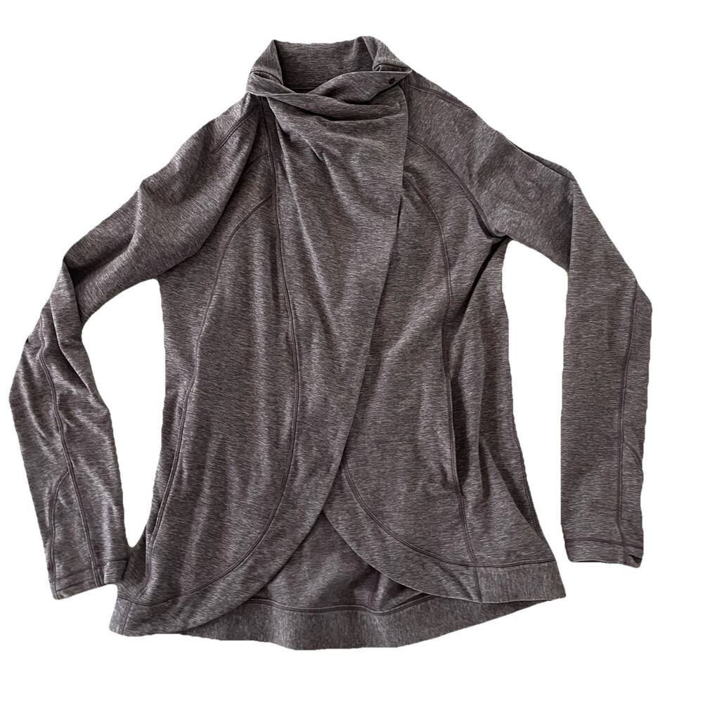 Lululemon Womens Sz 6 Rulu Rally Wrap‎ Jacket Pockets Thumbholes Modal Purple